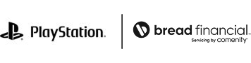 Playstation and Bread Financial logos
